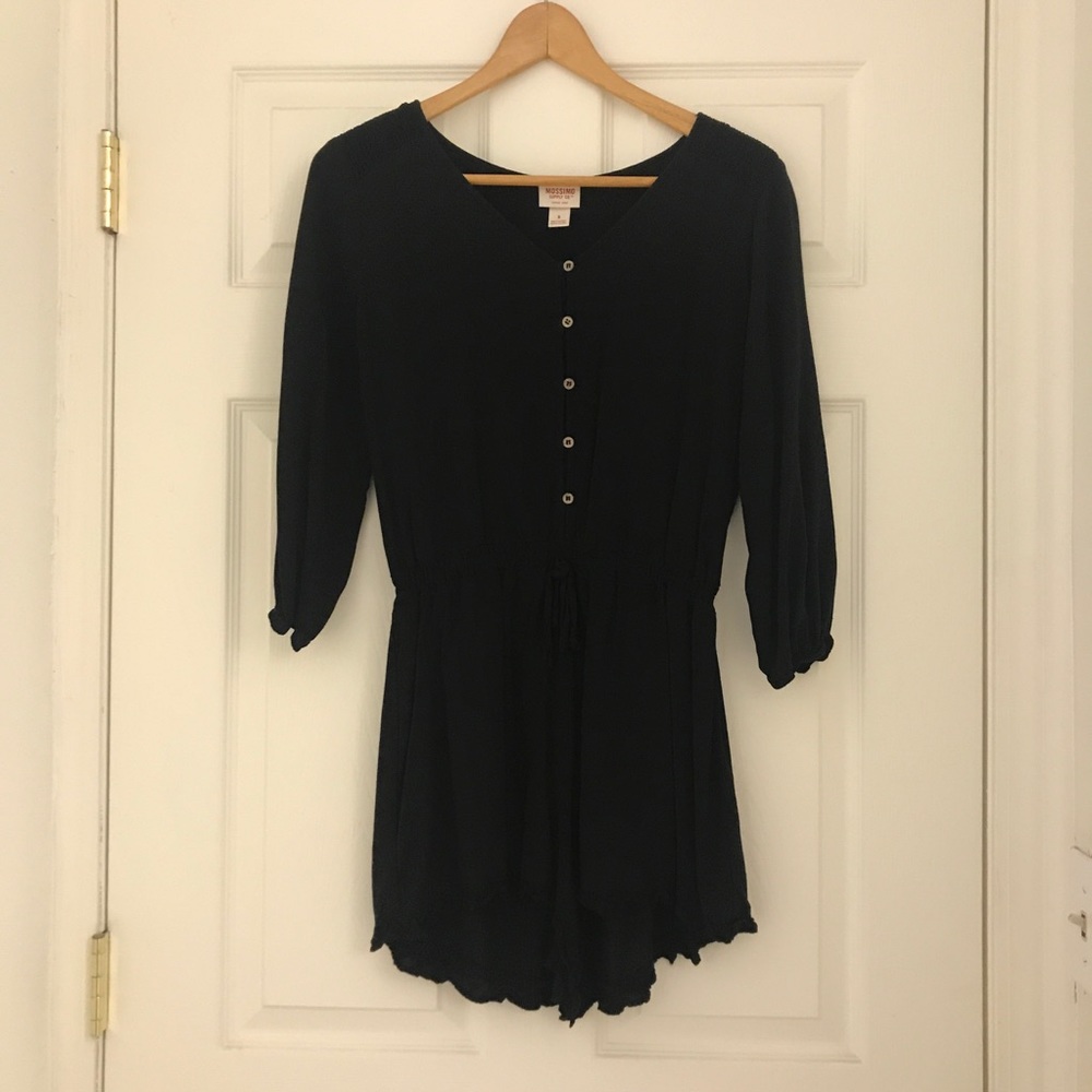 MOSSIMO Black 3/4 Sleeve Romper